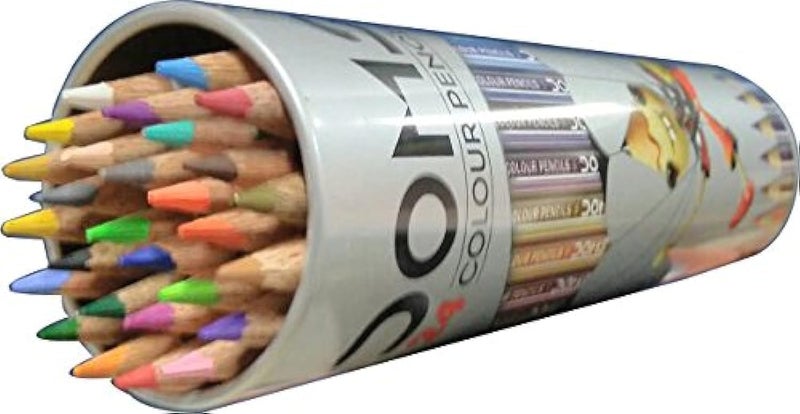 DOMS Wooden Colors Round Tin 24 Shades Set- Pack Of 02